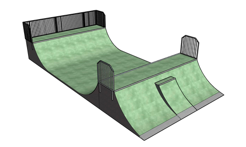 Quarter H150 x 600 cm + Minirampa H150 x 600 x 995 - Szplinramps